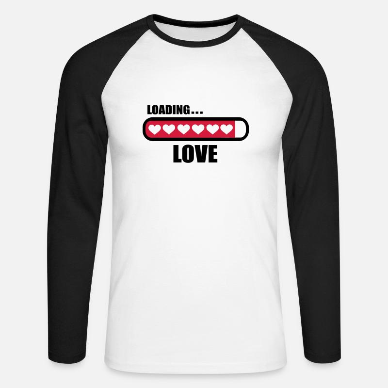 Love loading - Unisex Baseballshirt langarm - Weiß/Schwarz