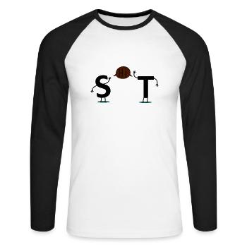 shit - Unisex Long Sleeve Baseball T-Shirt - white/black - Front - Nik (191cm)