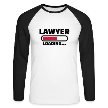 Anwalt - Unisex Baseballshirt langarm - Weiß/Schwarz - Vorne - Nik (191cm)