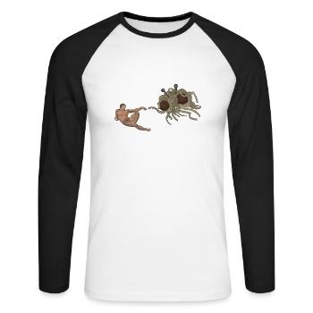 La création d’Adam - T-shirt baseball manches longues Homme - blanc/noir - Devant - Nik (191cm)