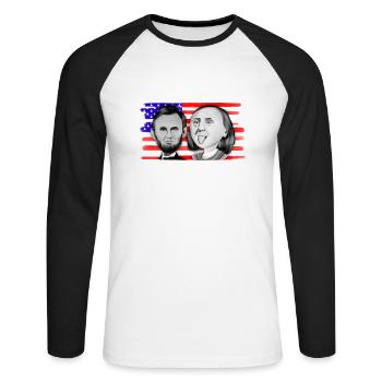 Franklin & Lincoln - Unisex Long Sleeve Baseball T-Shirt - white/black - Front - Nik (191cm)