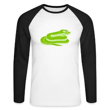Design dangerous evil snake - Unisex Long Sleeve Baseball T-Shirt - white/black - Front - Nik (191cm)