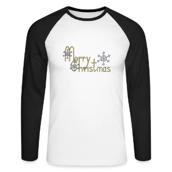 Merry Christmas - Unisex Long Sleeve Baseball T-Shirt - white/black - Front - Nik (191cm)