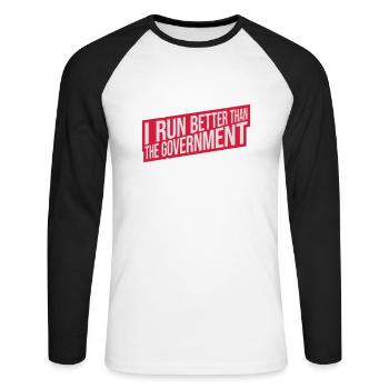 mieux fonctionner que le gouvernement - T-shirt baseball manches longues Homme - blanc/noir - Devant - Nik (191cm)