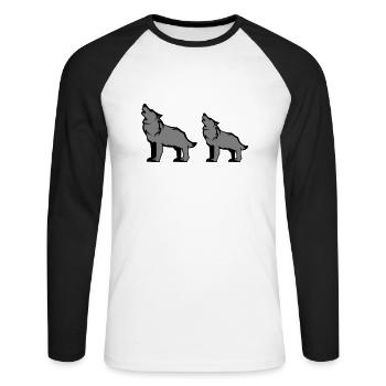 Meute de loups - T-shirt baseball manches longues Homme - blanc/noir - Devant - Nik (191cm)