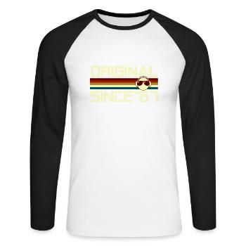 Since 67 - Unisex Long Sleeve Baseball T-Shirt - white/black - Front - Nik (191cm)