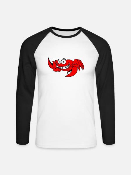 krebs - Unisex Baseballshirt langarm - Weiß/Schwarz