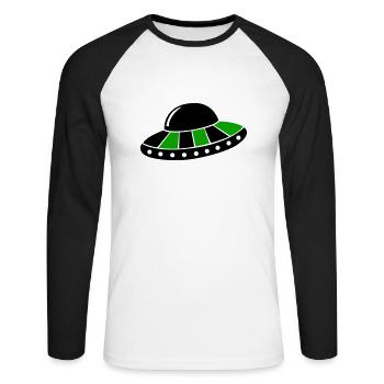OVNI - T-shirt baseball manches longues Homme - blanc/noir - Devant - Nik (191cm)