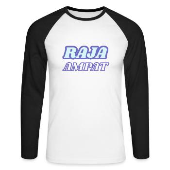 Raja Ampat - Unisex Long Sleeve Baseball T-Shirt - white/black - Front - Nik (191cm)
