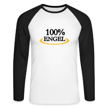Engel - Unisex Baseballshirt langarm - Weiß/Schwarz - Vorne - Nik (191cm)