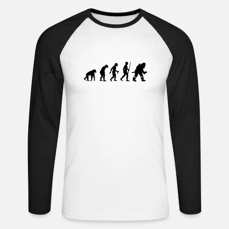 Firefighter Evolution - Unisex Baseballshirt langarm - Weiß/Schwarz