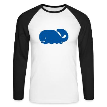 diving snorkeling diver taucher schnorcheln tauche - Unisex Baseballshirt langarm - Weiß/Schwarz - Vorne - Nik (191cm)