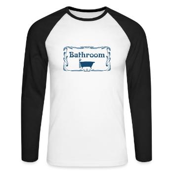 bath bath bathtub bathtub shower shower7 - Unisex Long Sleeve Baseball T-Shirt - white/black - Front - Nik (191cm)