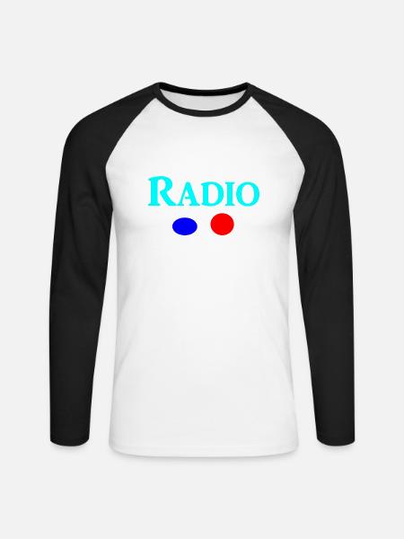 radio - Unisex Long Sleeve Baseball T-Shirt - white/black