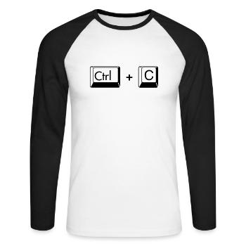Copy Paste lustiges Geschenk für Zwillige - Unisex Baseballshirt langarm - Weiß/Schwarz - Vorne - Nik (191cm)