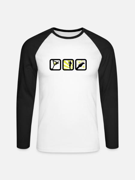 party girl (2c) - Unisex Long Sleeve Baseball T-Shirt - white/black