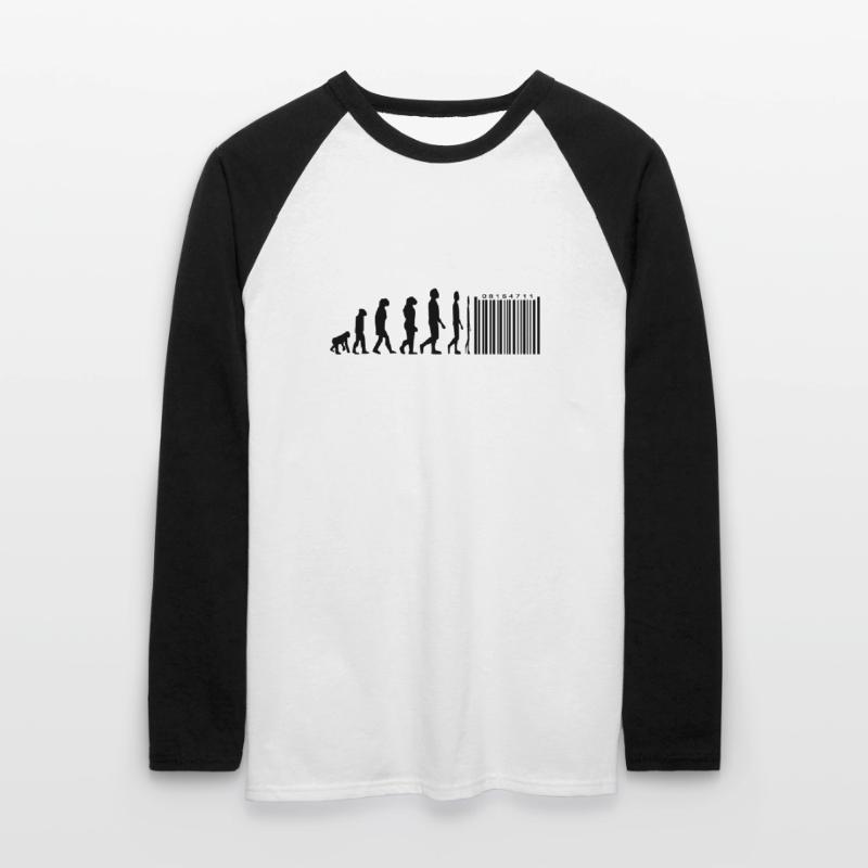 Evolution code à barres T-shirt baseball manches longues Homme