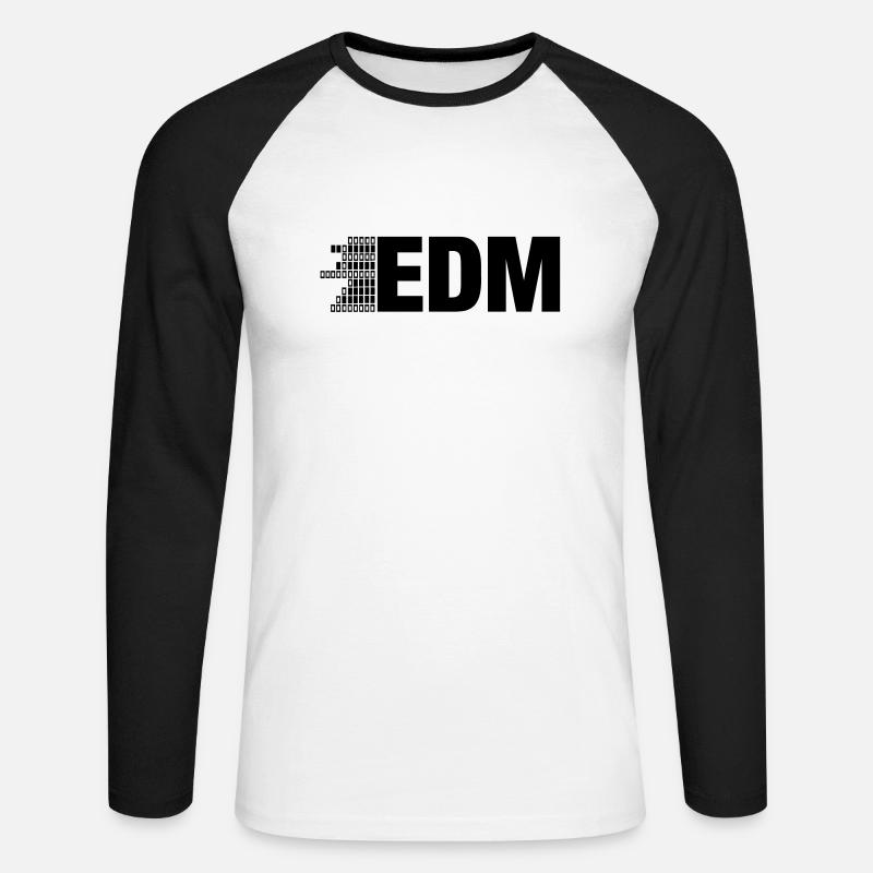 ELECTRO,DUBSTEP,EDM,MUSIC,DANCE,ELECTRONIC,MINIMAL - Unisex Baseballshirt langarm - Weiß/Schwarz