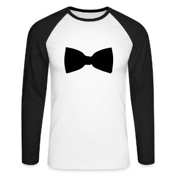 Bow tie - Unisex Long Sleeve Baseball T-Shirt - white/black - Front - Nik (191cm)