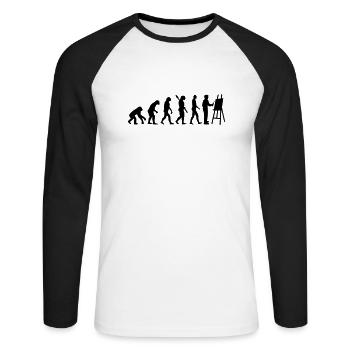 Maler - Unisex Baseballshirt langarm - Weiß/Schwarz - Vorne - Nik (191cm)