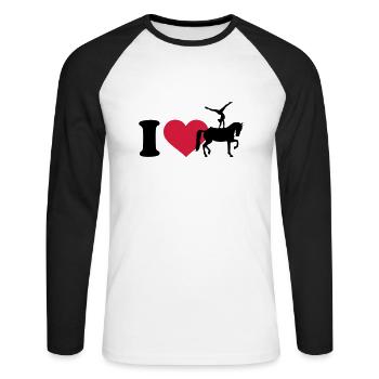 I love Voltige - T-shirt baseball manches longues Homme - blanc/noir - Devant - Nik (191cm)
