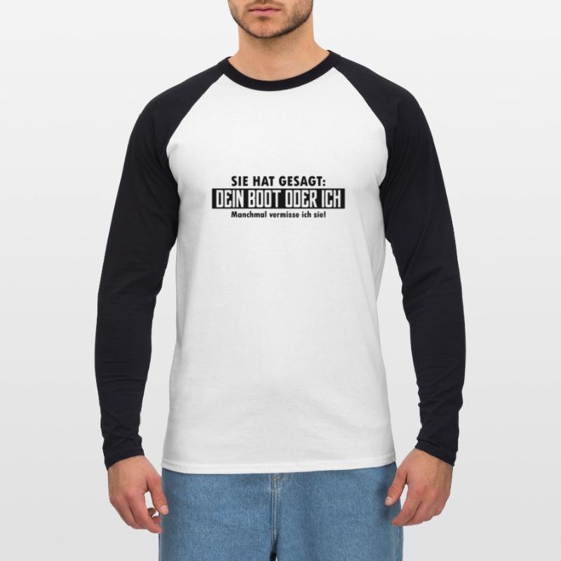 dein boot oder ich Unisex Baseballshirt langarm