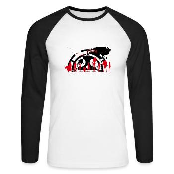 One PIece Fan Art - Unisex Long Sleeve Baseball T-Shirt - white/black - Front - Nik (191cm)