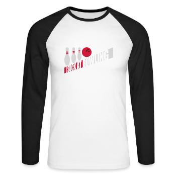 I suck at bowling - Unisex Long Sleeve Baseball T-Shirt - white/black - Front - Nik (191cm)