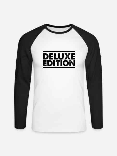 deluxe edition - Unisex Baseballshirt langarm - Weiß/Schwarz