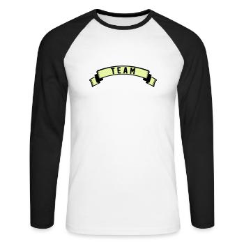équipe - T-shirt baseball manches longues Homme - blanc/noir - Devant - Nik (191cm)