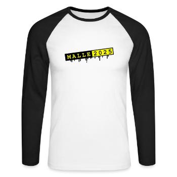 Malle 2025 - Unisex Long Sleeve Baseball T-Shirt - white/black - Front - Nik (191cm)