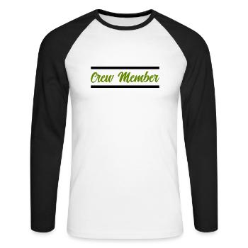 membre d’équipage - T-shirt baseball manches longues Homme - blanc/noir - Devant - Nik (191cm)