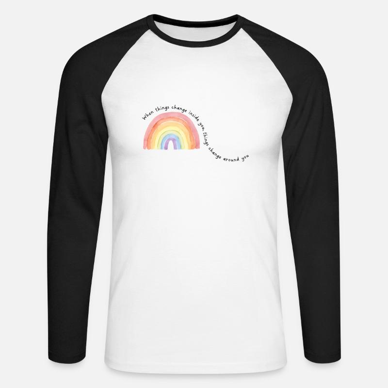 When things change inside you,.... - Unisex Baseballshirt langarm - Weiß/Schwarz