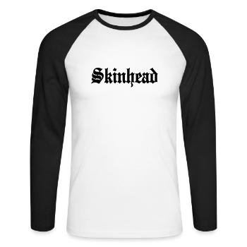 Working Class Skinhead Oi! Antiracist Bootboys My - T-shirt baseball manches longues Homme - blanc/noir - Devant - Nik (191cm)