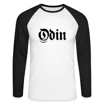 odin_1 - Unisex Baseballshirt langarm - Weiß/Schwarz - Vorne - Nik (191cm)