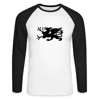 HRO Cross - Unisex Long Sleeve Baseball T-Shirt - white/black - Front - Nik (191cm)