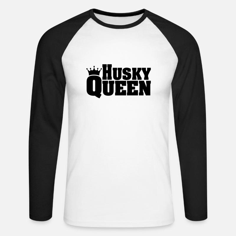 HUSKY QUEEN - Unisex Baseballshirt langarm - Weiß/Schwarz