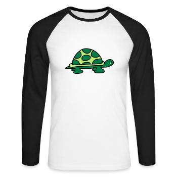 turtle - Unisex Long Sleeve Baseball T-Shirt - white/black - Front - Nik (191cm)