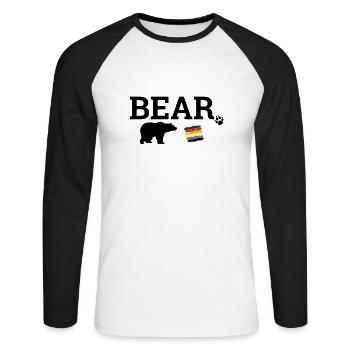 Gay Bear - Unisex Baseballshirt langarm - Weiß/Schwarz - Vorne - Nik (191cm)