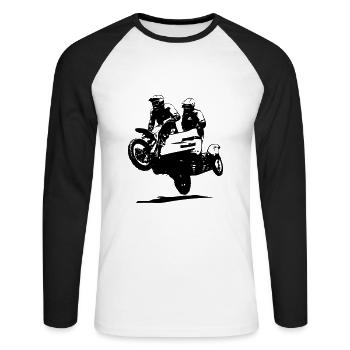 Sidecarcross - Sidecar Moto Cross - Unisex Long Sleeve Baseball T-Shirt - white/black - Front - Nik (191cm)