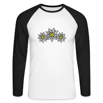 edelweiss - T-shirt baseball manches longues Homme - blanc/noir - Devant - Nik (191cm)