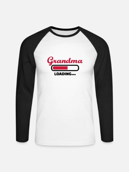 Grandma - T-shirt baseball manches longues Homme - blanc/noir
