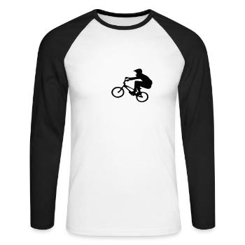 défiez vos limites - T-shirt baseball manches longues Homme - blanc/noir - Devant - Nik (191cm)