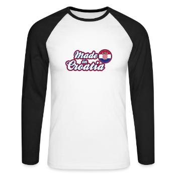 Made in Croatia - Retro Look - T-shirt baseball manches longues Homme - blanc/noir - Devant - Nik (191cm)