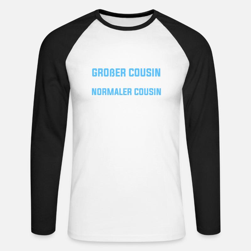 Großer Cousin Geschenkidee - Unisex Baseballshirt langarm - Weiß/Schwarz