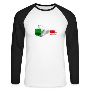 Italien Italienisch Rom Europa Italien Italien Mailand - Unisex Baseballshirt langarm - Weiß/Schwarz - Vorne - Nik (191cm)