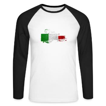 Italien Italienisch Rom Europa Italien Italien Mailand - Unisex Baseballshirt langarm - Weiß/Schwarz - Vorne - Nik (191cm)
