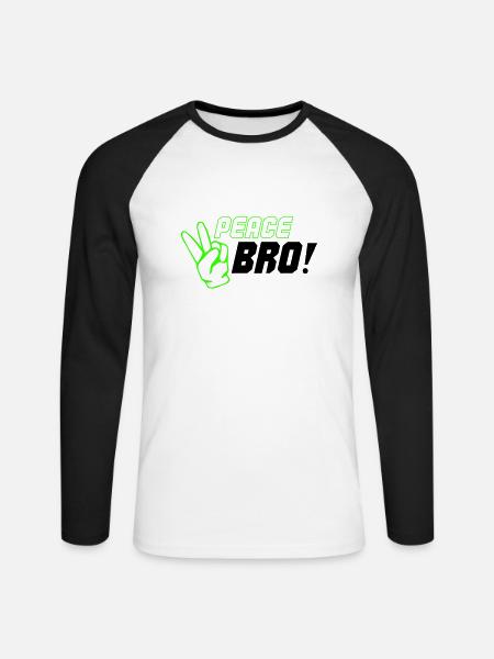 peace bro 02 - Unisex Long Sleeve Baseball T-Shirt - white/black