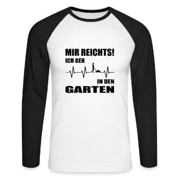 Garten - Unisex Baseballshirt langarm - Weiß/Schwarz - Vorne - Nik (191cm)