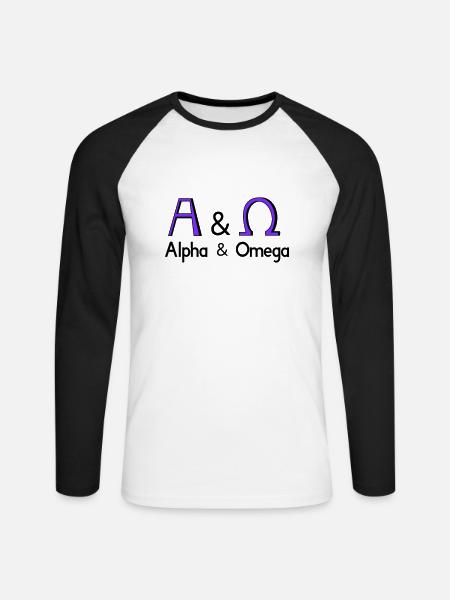 Alpha and Omega - Unisex Long Sleeve Baseball T-Shirt - white/black